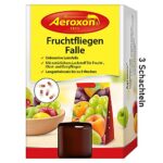 Aeroxon - Fruchtfliegenfalle - 3 Stück - Mittel um Fruchtfliegen zu bekämpfen - Geeignet für die Küche  