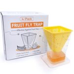 4 Fallen ohne Chemie Fruchtfliegen-Falle, Fruchtfliegen-Lebendfalle, Hochwirksame Ökologische Fruchtfliegenfalle für Küche und Innenraum Obstfliegenfalle  